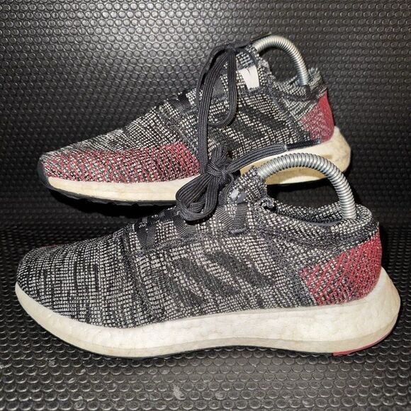 Adidas Pureboost Go Gray Red Microburst Running Shoes Sneakers Mens Size 7 - Picture 1 of 8